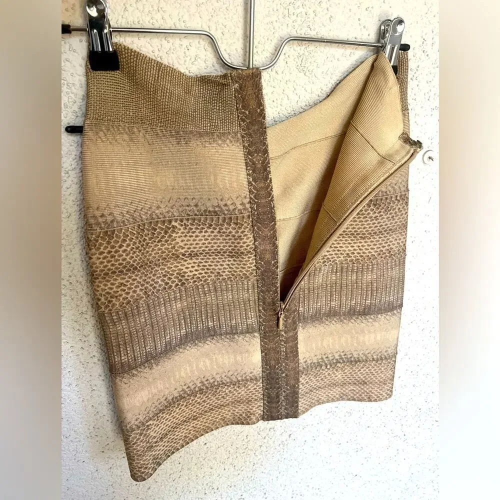 EUC Herve Leger snakeskin bandage mini skirt small